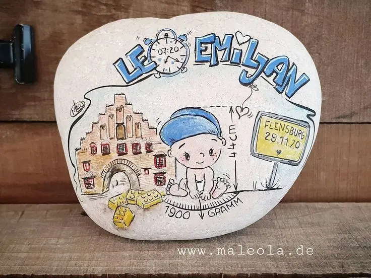 steine bemalen geburt - Ist Acrylfarbe auf Stein wasserfest