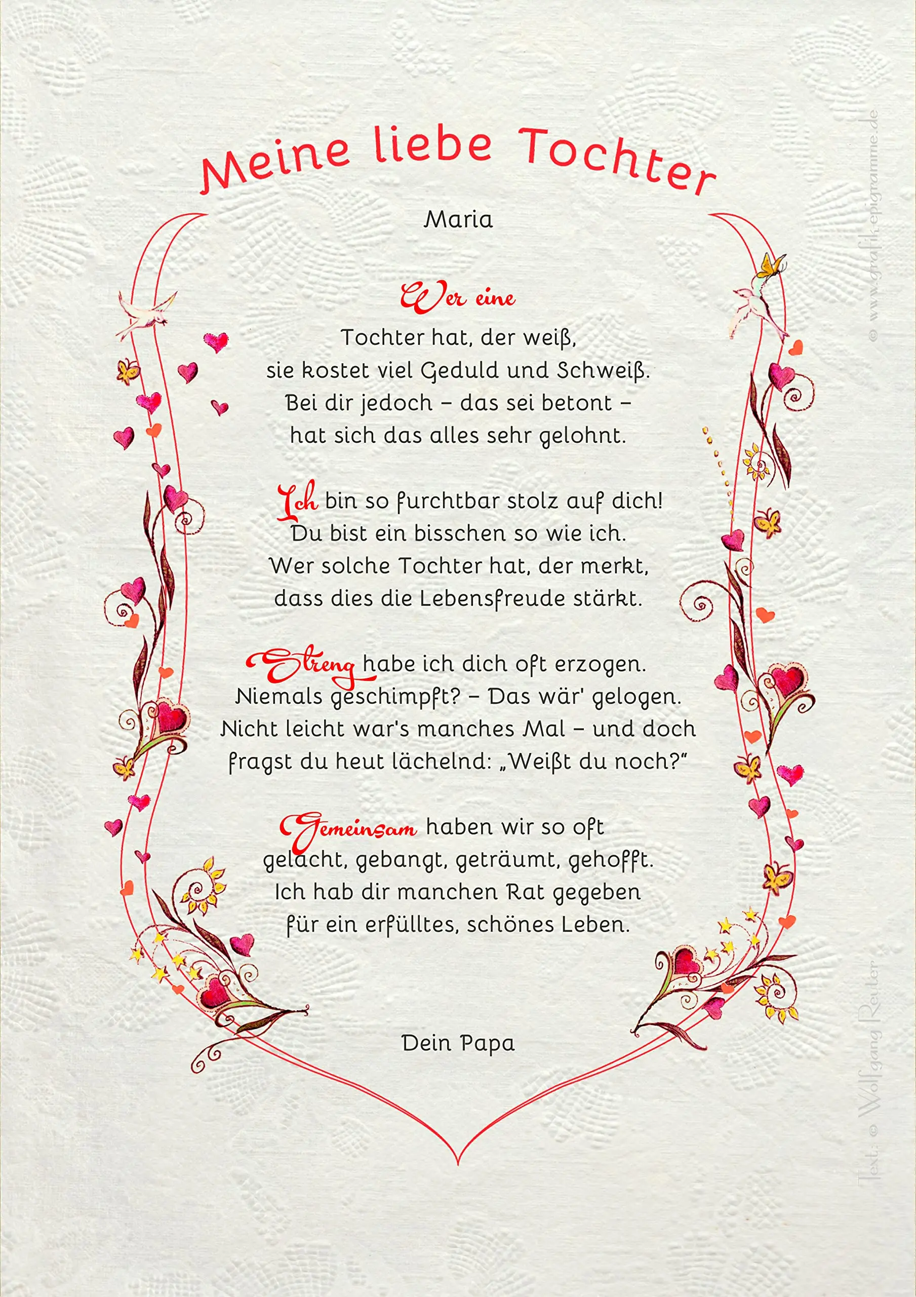 gedicht für tochter - Was ist ein Gedicht für Kinder