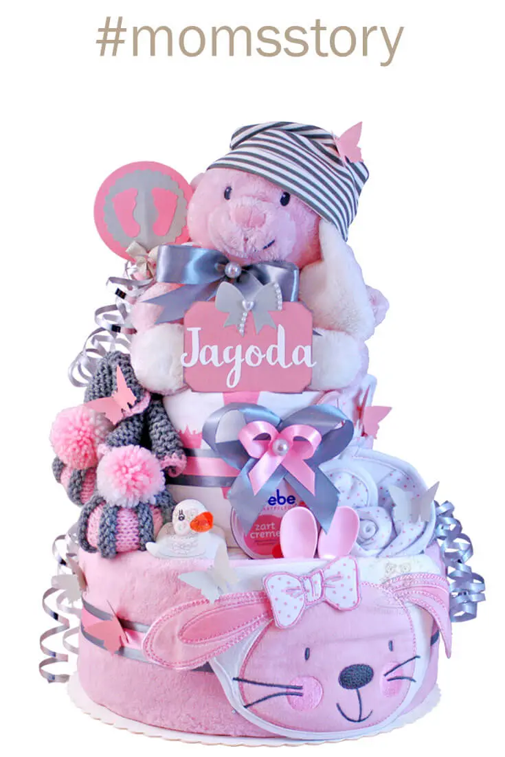 geschenk zur geburt windeltorte - Was packt man in eine Windeltorte