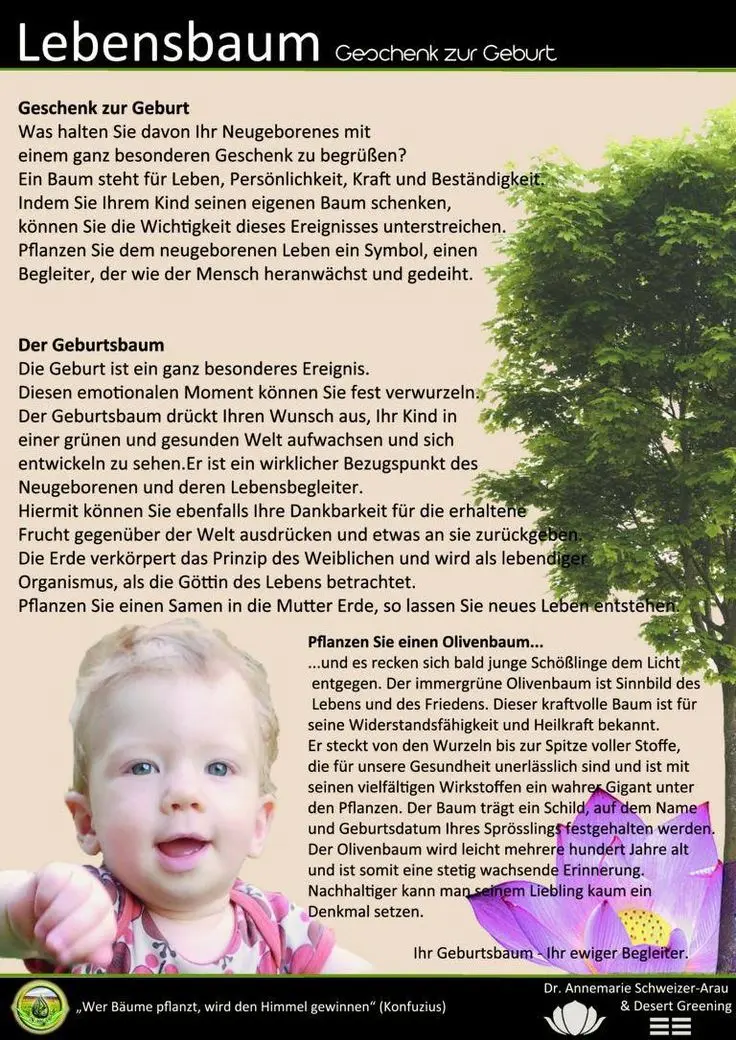 geburt baum pflanzen spruch - Was schreibt man zum Bäumchen stellen