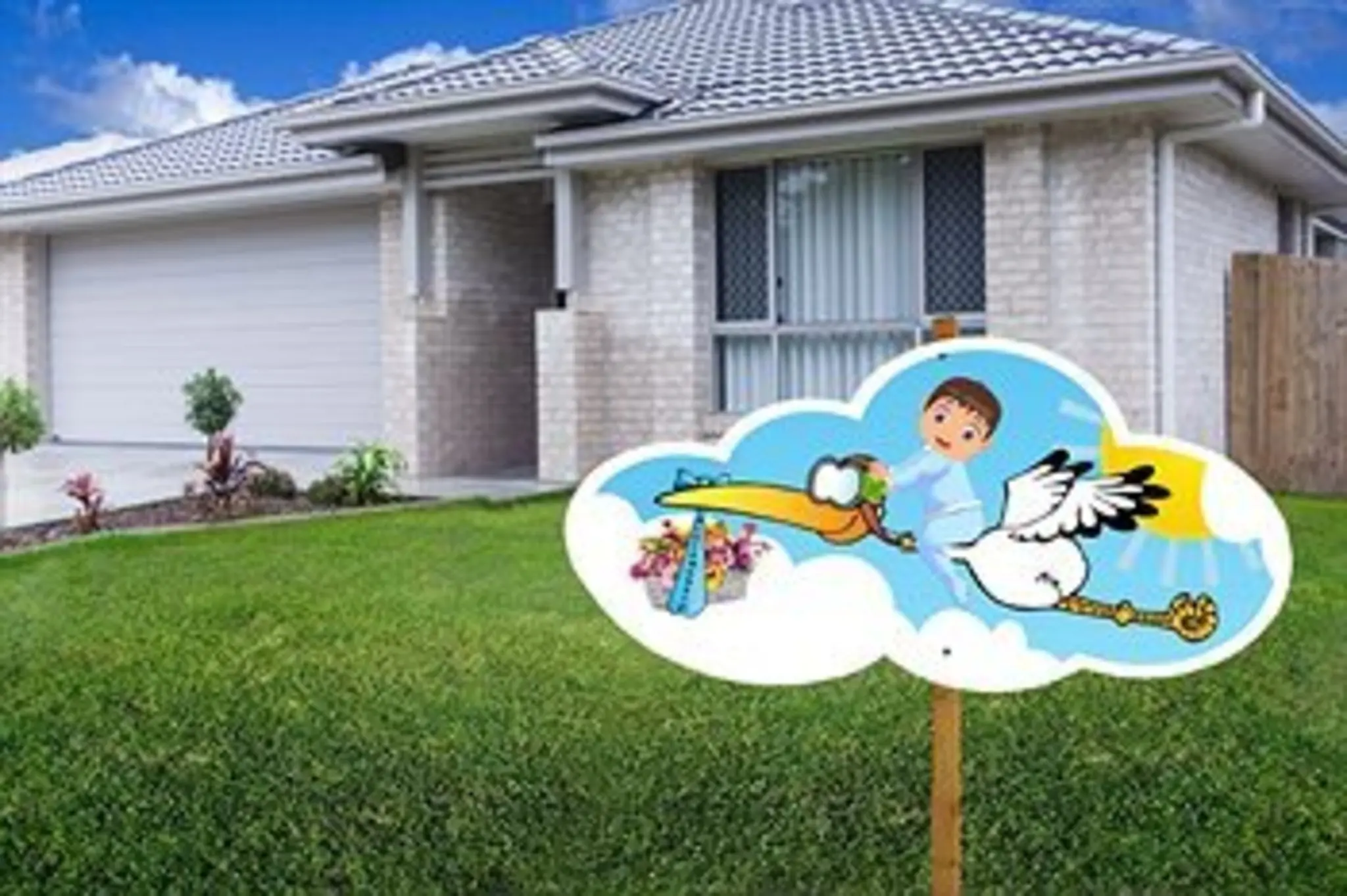 storch für geburt - Wer muss den Storch aufstellen