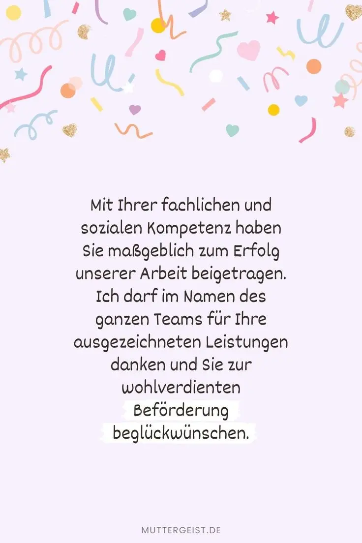 herzlichen glückwunsch zur beförderung - Wie gratuliert man zum Aufstieg