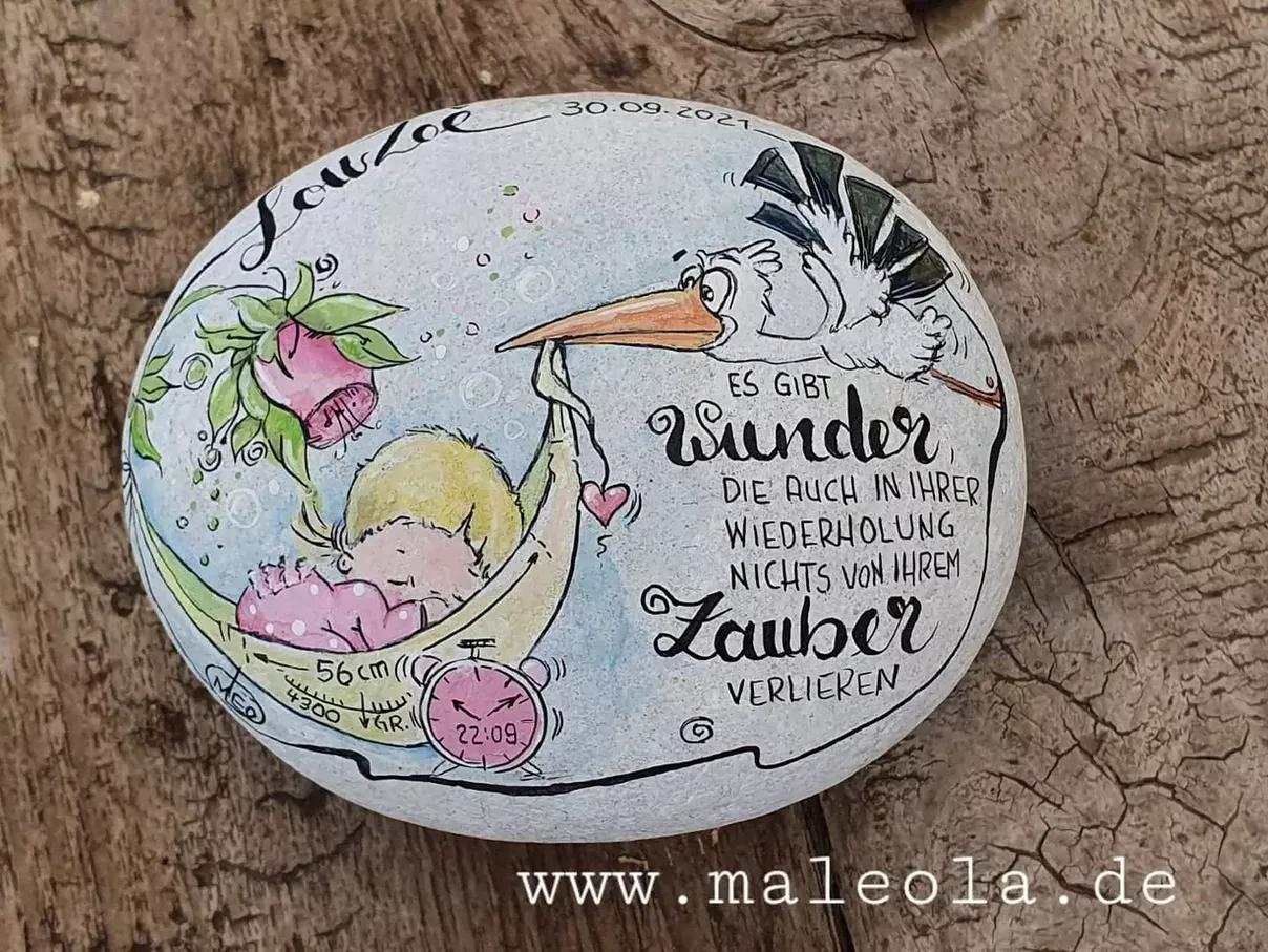 steine bemalen geburt - Wie mache ich bemalte Steine wetterfest