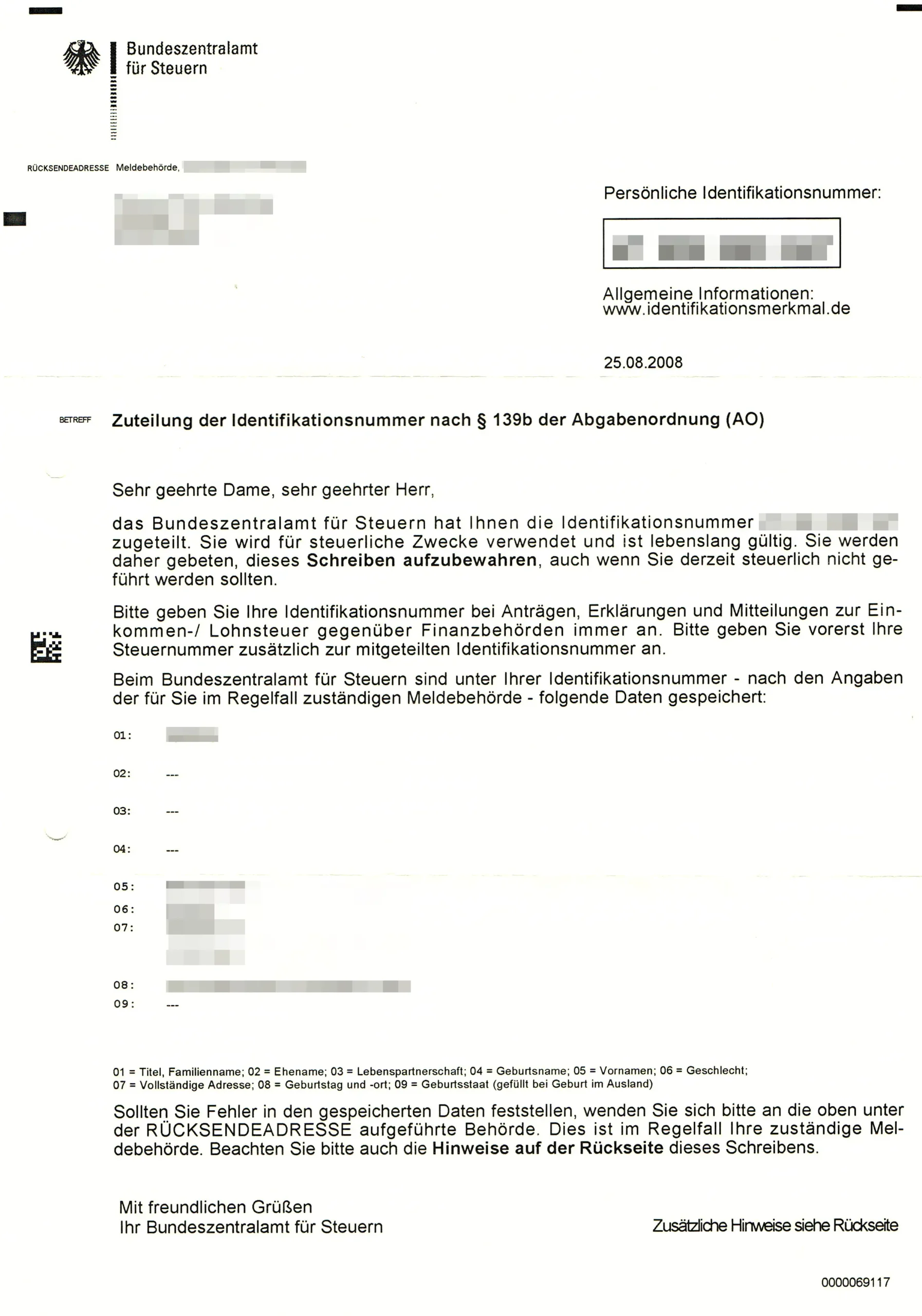 steuerliche identifikationsnummer geburt - Wird Steuer-ID automatisch bei Geburt